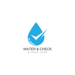 water drop check mark icon vector illustration design template web