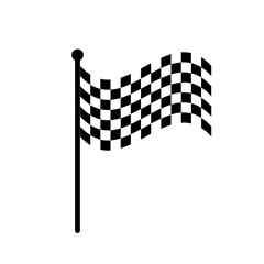 Fototapeta premium Racing flag vector icon on white background. Checkered flag. start and finish crossed flag. Racing flag.