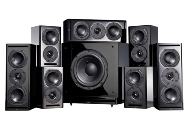 Speakers, strong bass, several speakers