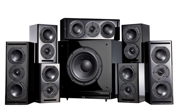 Speakers, strong bass, several speakers