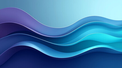 Obraz premium Abstract Blue Waves Background - Modern Gradient Layered Design for Digital Art