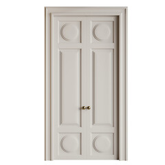 The door is white and has a gold handle