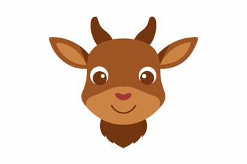 Cute Goat Face vector Art.