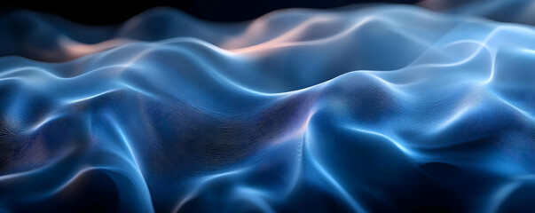 Obraz premium Abstract Background - Blue Wavy Topography 3D Illustration