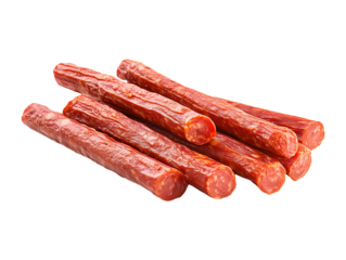 Collection set of meat snack sticks isolated on transparent or white background, png
