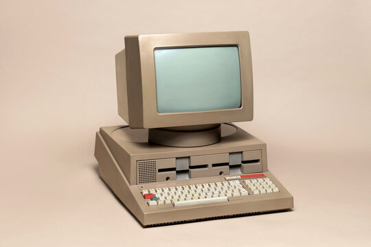 Pavia, Lombardy, Italy - October 12, 2024: Olivetti L1 M20 BC, a Zilog Z8000 based computer from 1982 shown at Ctrl+Alt Museum, with a non-standard OS.