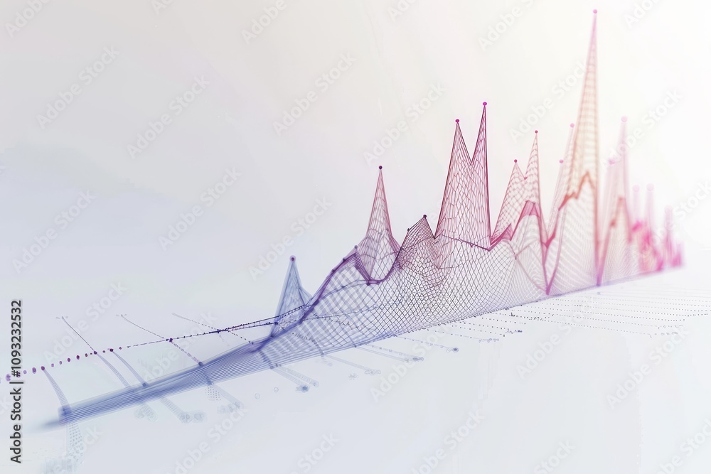 Poster a close-up view of a graph featuring a red and blue line, illustrating data trends and comparisons. 