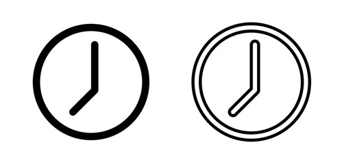 flat clock time icon set