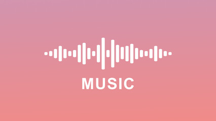 music listening background with sound track icon