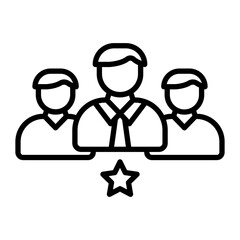 Leadership Vector Line Icon Design