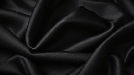 Fototapeta premium Smooth Black Satin Texture: Luxurious and Elegant Abstract Background