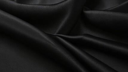 Fototapeta premium Smooth Black Satin Texture: Luxurious and Elegant Abstract Background