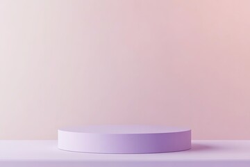 Minimalist purple podium on pastel background