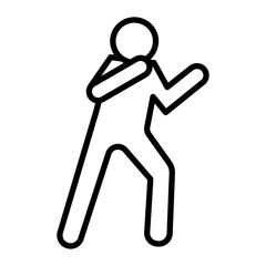 Kickboxing Vector Line Icon Design