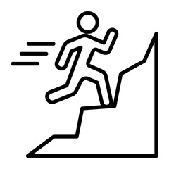 Trail Running Vector Line Icon Design