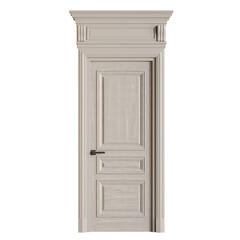 A white door with a black handle and a black knob