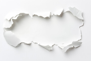 Naklejka premium A blank surface of ripped paper revealing a central space with distressed edges for creative use