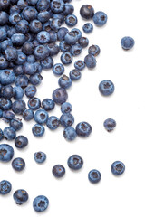 Ripe blueberries isolated on a white background. Harvesting