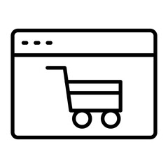 Online Shop Vector Line Icon Design