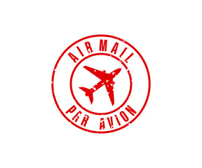 Air Mail stamp and stamping icon. Air mail grunge style rubber stamp illustration on transparent background PNG. 


