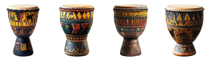 Colorful Drums Isolated on Transparent Background