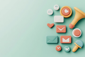 Inbound marketing banner featuring icons for blogging, email, CRM, public relations, web pages, influencer marketing, and social media analysis