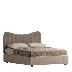 A bed with a white pillow and two white pillows on top of it