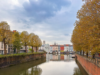 Obraz premium Street view of downtown Ghent, Belgium