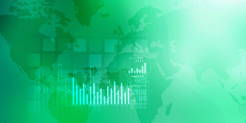 2d illustration Stock market online business concept. business Graph 