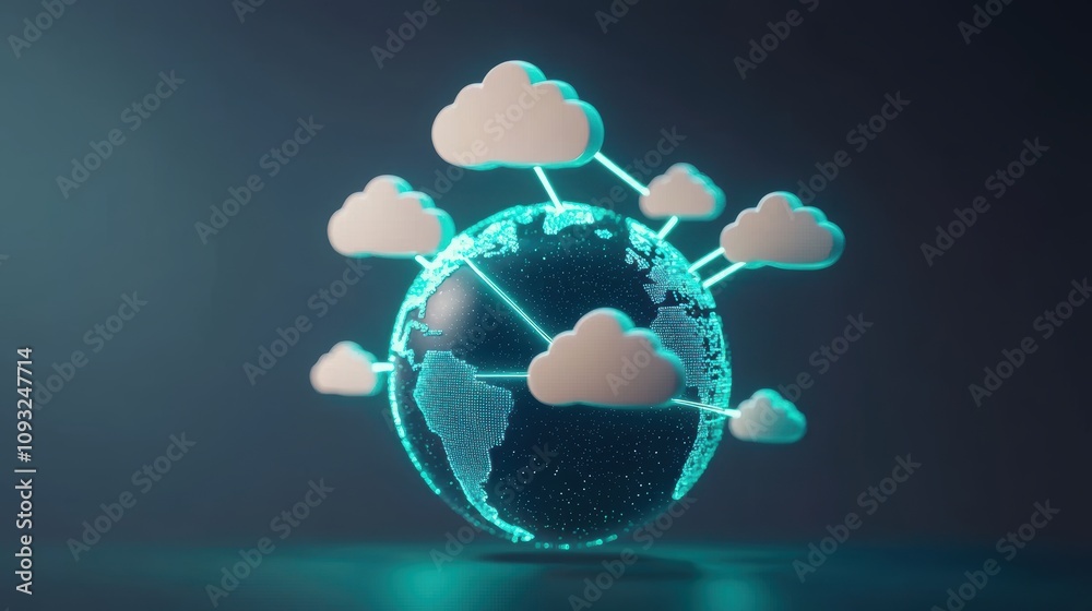 Poster cloud computing action data storage and cyber security networking virtual environment global viewpoi
