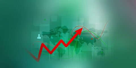 2d illustration Stock market online business concept. business Graph 