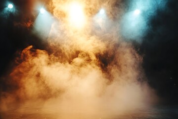 Spotlight on a Smoky Stage Background.