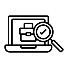 Job Portal Vector Line Icon Design