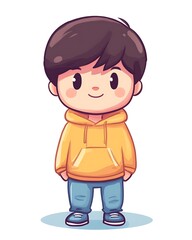 Obraz premium Immersive Digital Artistry, Playful Chibi Illustration with Cute Character