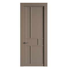 A door with a silver handle and a silver knob