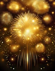 Obraz premium gold glitter background with fireworks.