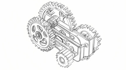 Gear. Mechanical Gear Mechanism. Illustration