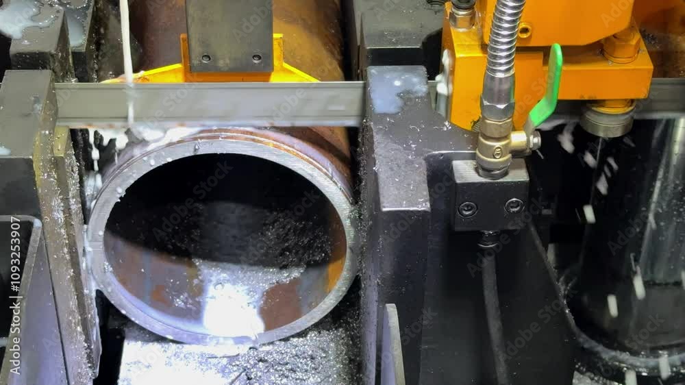 Sticker industrial metal working cutting process the raw material bar clmaping on the cnc lathe machine