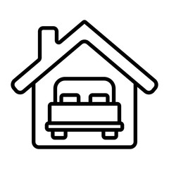Bed Vector Line Icon Design