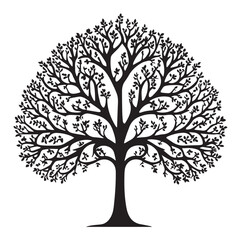 Obraz premium Black tree silhouette vector illustration