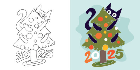 Funny winter holidays lettering - hand drawn doodle set. 100% vector image - lettering for t-shirt design, mug print, clothes print.