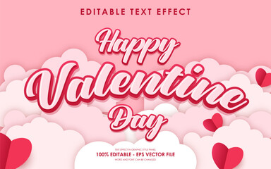 Editable Happy Valentine Day Text Effect with a Valentine's themed background