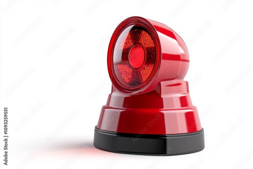 Leinwandbilder a classic-style red emergency light, featuring a smooth dome shape and a powerful spinning red beam.