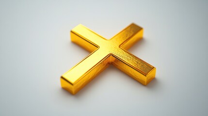 Obraz premium Gold cross on white surface