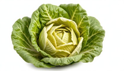 Obraz premium head of cabbage isolated on a white background for web, print or creative projects