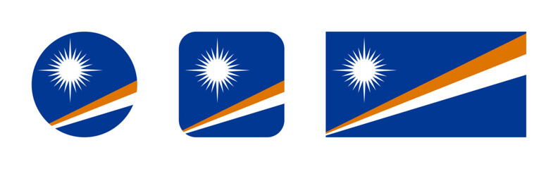 Fototapeta premium Marshall Islands flag icon set