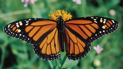 Fototapeta premium Monarch Butterfly on Yellow Wildflower