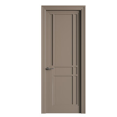 A door with a silver handle and a silver knob