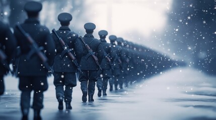 Obraz premium Winter Soldiers March: A Cold War Remembrance