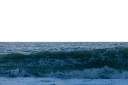 Waves on the sea. Isolated object.